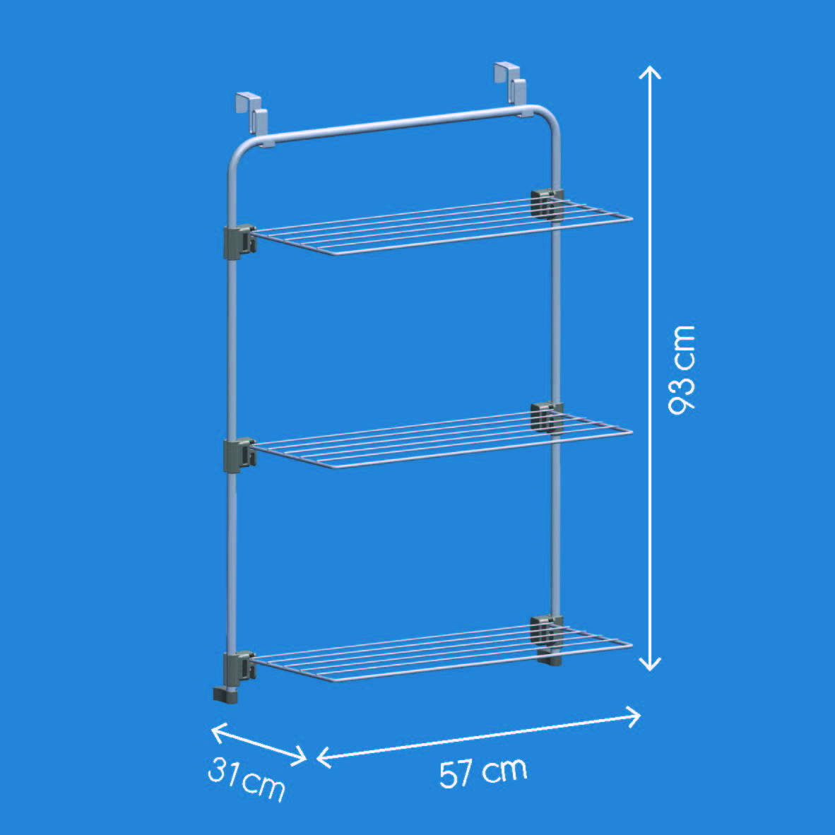 Plakken Hoe dan ook Naleving van Tomado Gale 11m hangdroogrek voor aan deur of douchewand