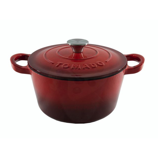 Archaïsch toediening Medewerker Gietijzeren braadpan Tomado 28 cm rood